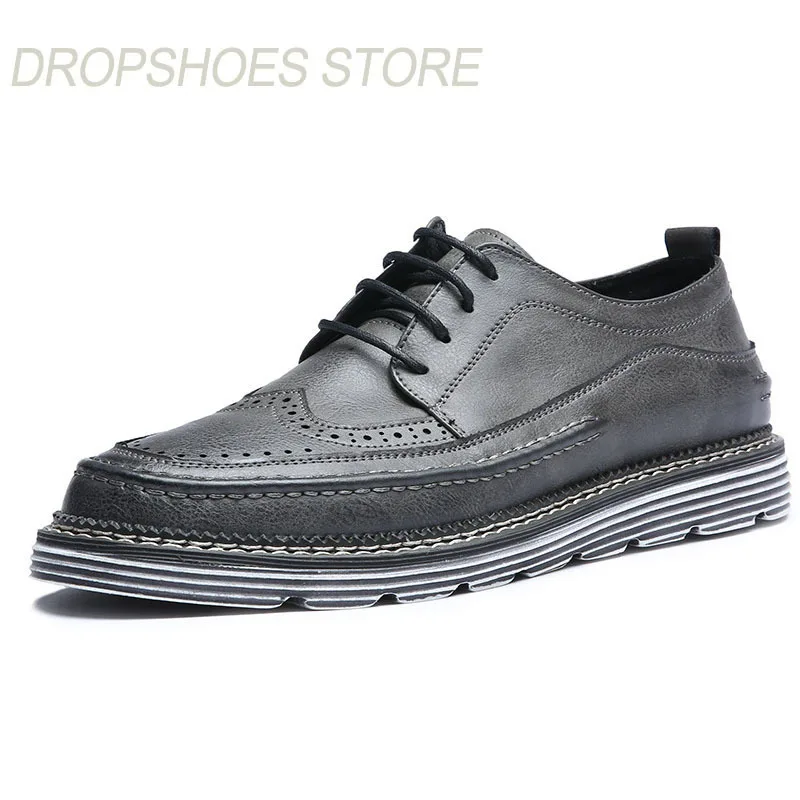 Cuir Plat gray Chaussures Faible Dentelle Zapatillas up Hombre Pour brown Respirant Automne En Casual Black D'affaires Printemps Hommes wB0xPqxa