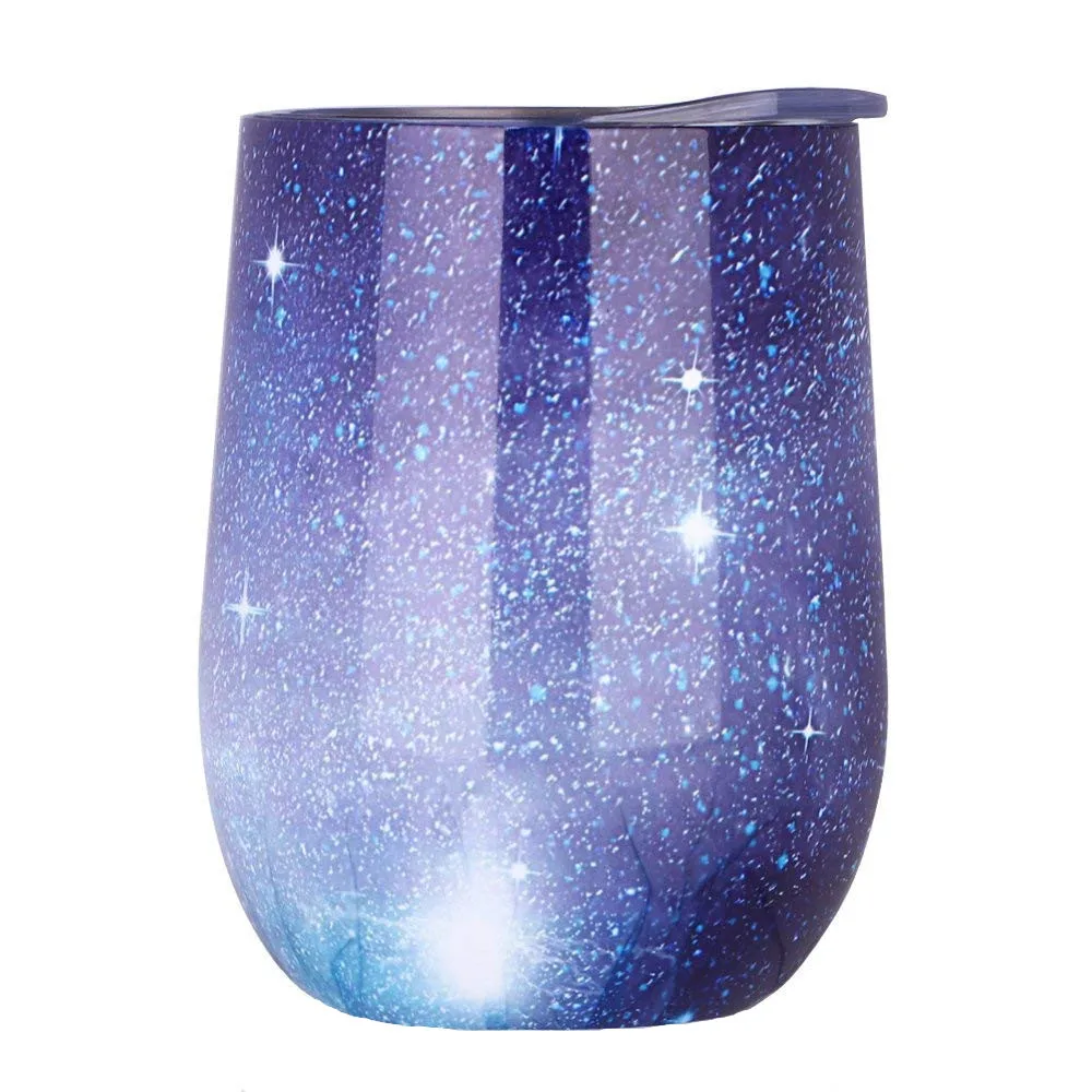 

Nebula Double Insulated Cup Stainless Steel Stemless Wine Glass Tumbler Double Wall Vacuum Travel Tumbler for Coffee Cocktail