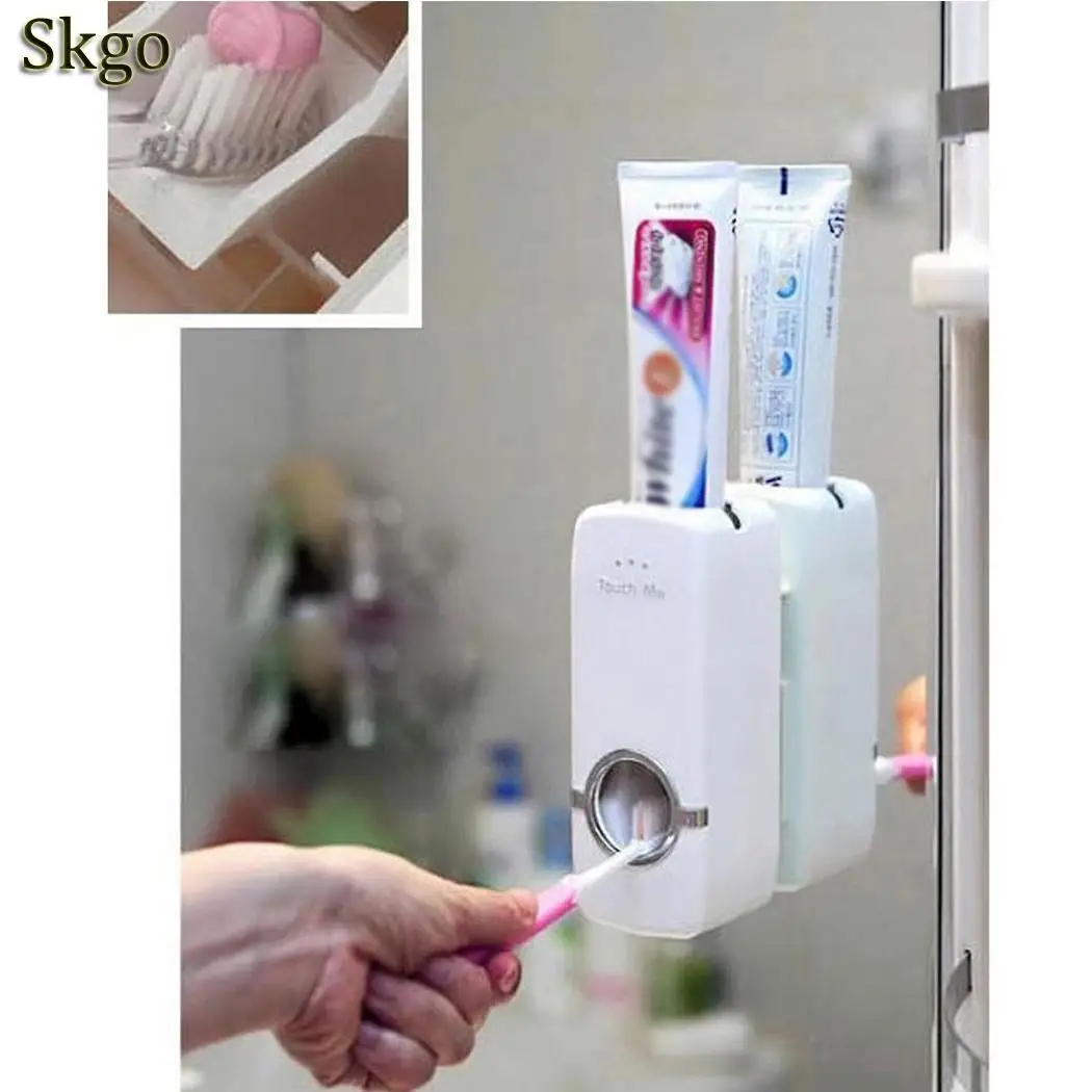 Настенный клей для ванной комнаты, автоматический диспенсер для зубной пасты, розовый синий, детский соковыжималка для зубной пасты, держатель для зубной щетки