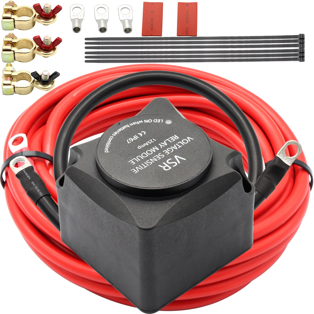 

Voltage Sensitive Relay Automatic Charging Relay Dual Battery Smart Isolator 12V/140A(VSR)with Wiring Kit by KeyLine Chargers