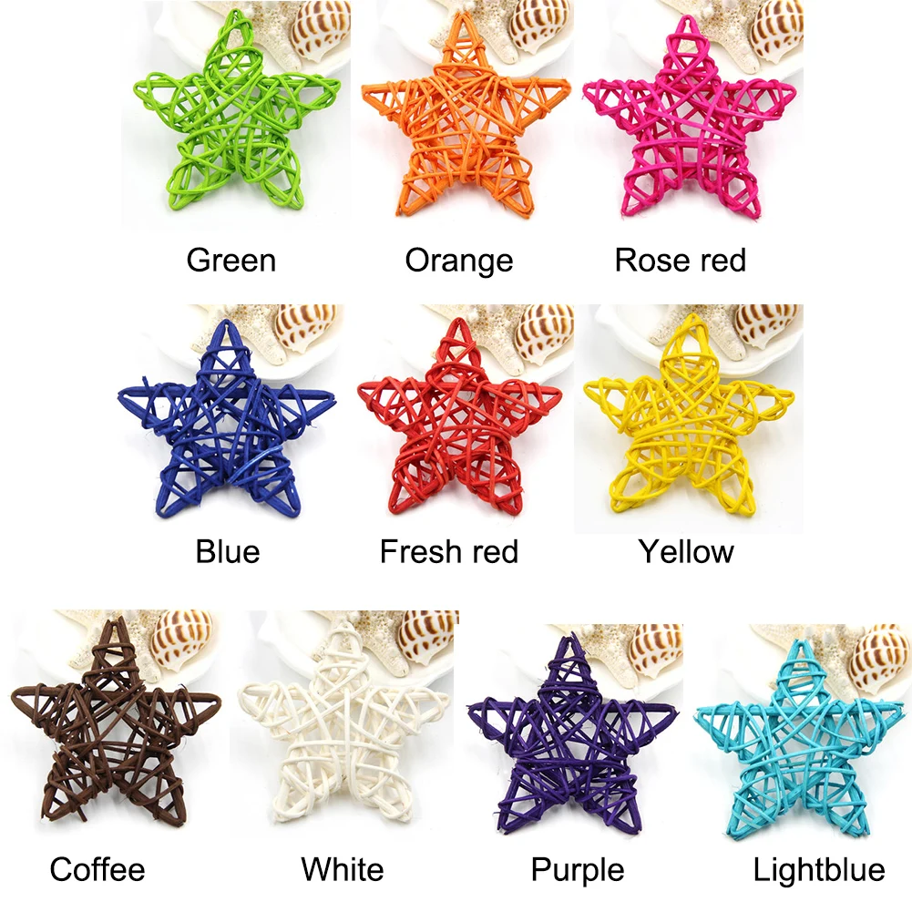 

10 PCS Rattan Star, Lovely DIY Craft Decoration Star for Christmas Wedding Party DIY Ornaments (Purple)