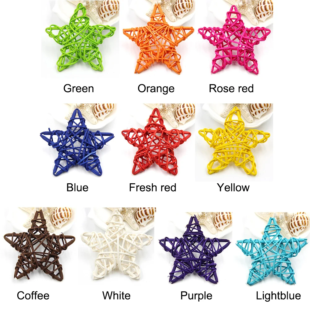 10 PCS Rattan Star, Lovely DIY Craft Decoration Star for Christmas Wedding Party DIY Ornaments (Purple)