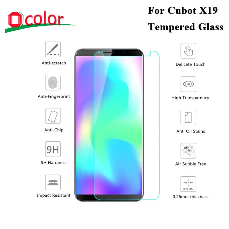 

ocolor For Cubot X19 Tempered Glass Screen Protective Film Steel Films Replacement For Cubot X19 Mobile Phone Accessories