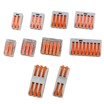 

Type 222-412 222-413 222-415 Compact Wire Wiring Connector Conductor Terminal Block With Lever 0.08-2.5mm2 214 218 SPL-2