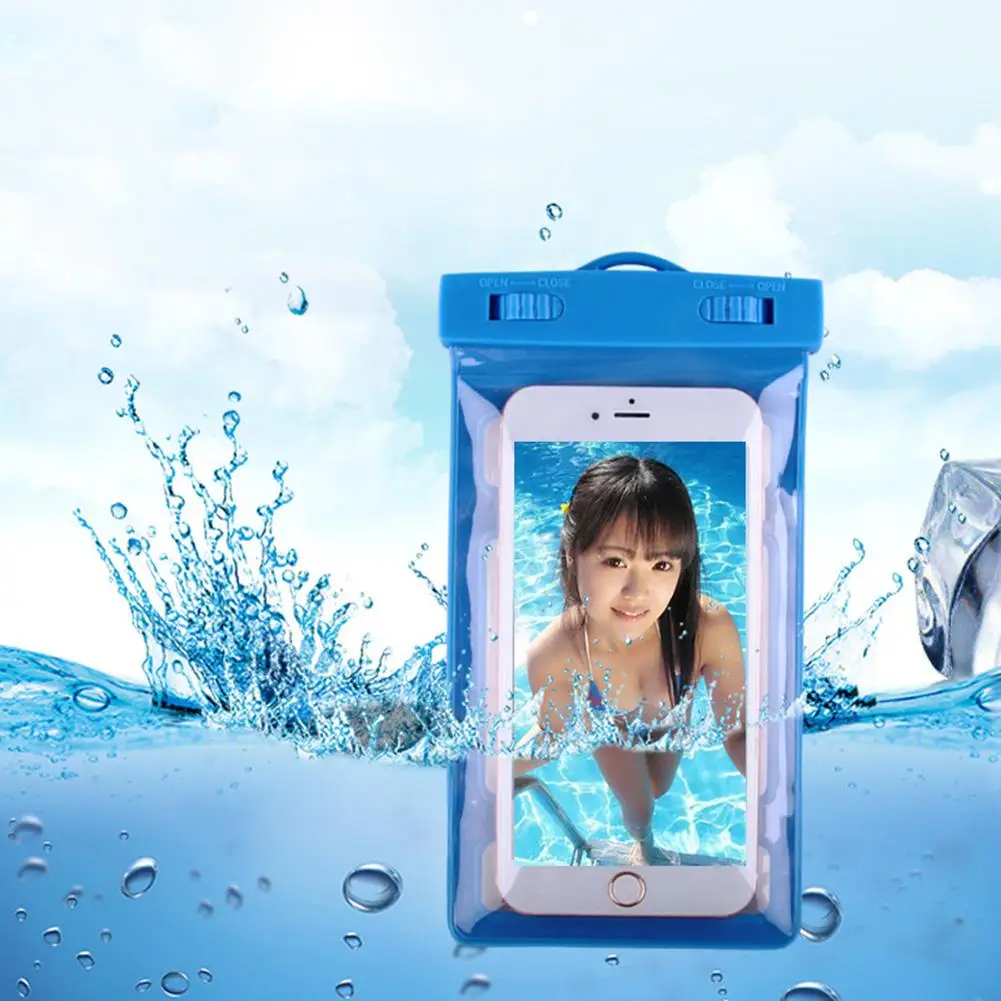 

None Waterproof Bag Case for Phone Luminous PVC Swimming Bags Underwater Phone Case Pouch