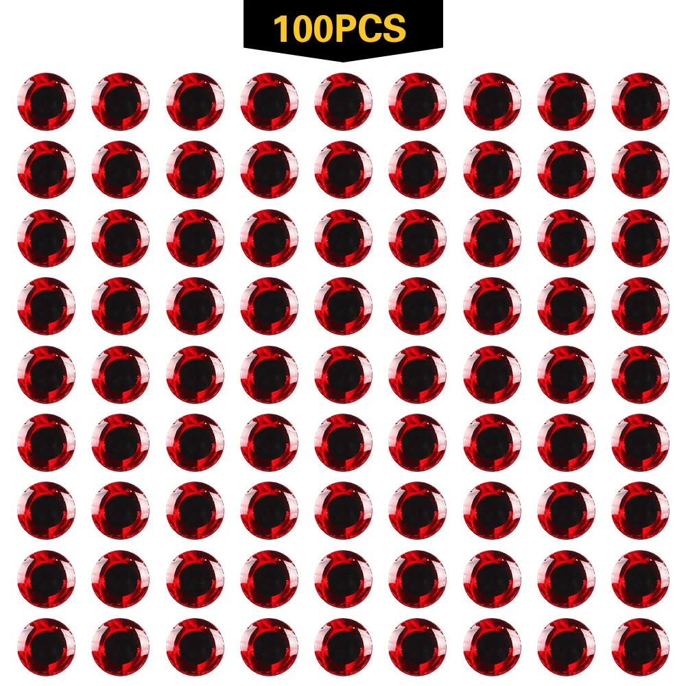 

100pcs 3mm - 12mm 3D Epoxy Fishing Lure Eyes Fishing Eyes Pupil for Making Fishing Bait Fly Tying Streamers Lures Crafts