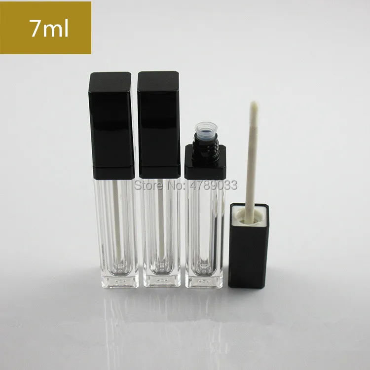 

10/30/50pcs 7ml Square Empty Clear Lip Gloss Tube Lips Balm Bottle Brush Container Mini Refillable Lipgloss Tube Free Shipping