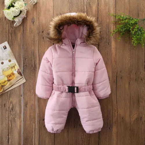 Зимняя плотная одежда для снежной погоды зимний комбинезон-жакет с капюшоном для маленьких мальчиков и девочек, детская верхняя одежда, комбинезон, пальто