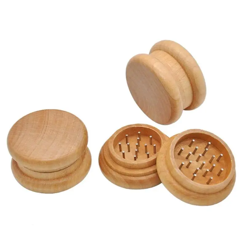 

Wood Herbal Herb Tobacco Grinder 2 Layer Spice Weed Cigar Smoking Pipe Grinders Crusher Smoke Grinders Accessories Gadgets