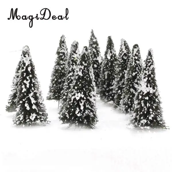 MagiDeal 10 шт. 1/150 белый темно зеленый пейзаж пейзажная модель кедровые деревья для