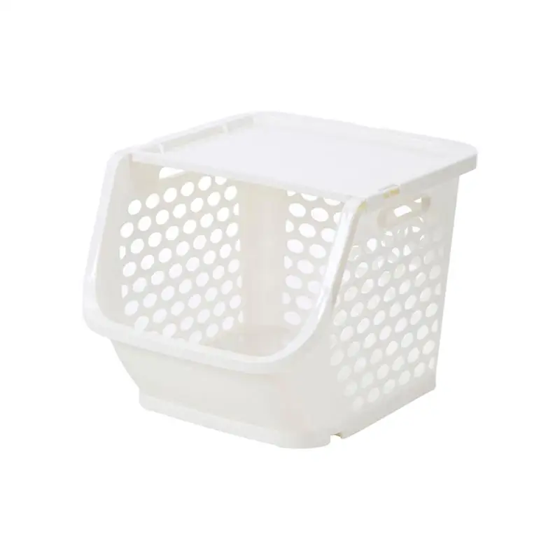 

Plastic Storage Basket Kitchen Household Fruits Vegetables Washing Basket Children Toy Storage Rack With Cover
