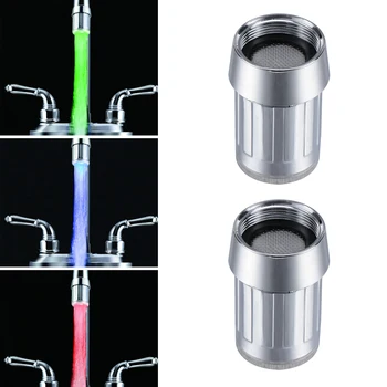 

Colorful LED Water Faucet LD8001-A6 Water Stream Faucet Tap Changes Faucet Tap Temperature Sensing Three Colors Connector