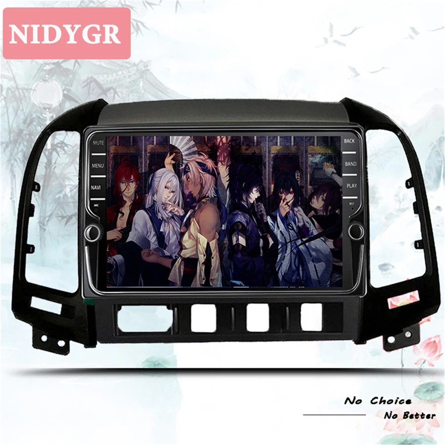 1024*600 Восьмиядерный 4G Android 9,1 2din автомобильный Радио DVD gps для hyundai Santa Fe 2006-2012 головное устройство радио Cessette рекордер 4 отверстия