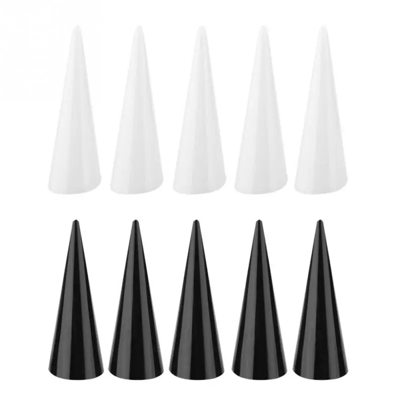

Fashion 5pcs Single Finger Cone Fingertip Display Ring Holder Storage Acrylic Display Showcase Stand Rings Jewelry Organizer