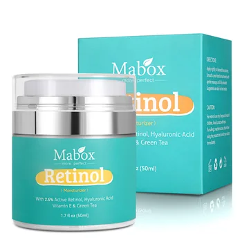 

Mabox 50ml Retinol 2.5%Moisturizer Face Cream Hyaluronic Acid Antiaging Remove Wrinkle Vitamin E Collagen Smooth Whitening Cream