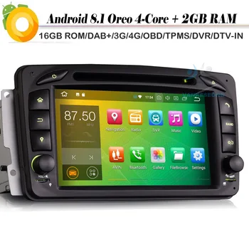 

DAB+ Quad Core Android 8.1 Autoradio Navi WiFi CD 4G GPS Car Radio Player for Mercedes Class C/G/CLK W203 W209 Vito Viano