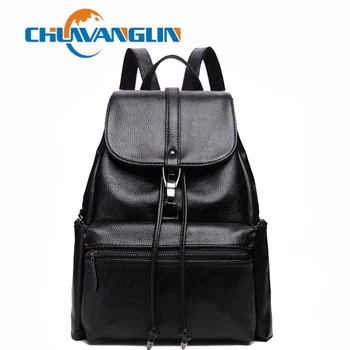 

Chuwanglin Genuine Leather backpack women fashion travel bags Simple casual Laptop bags trend school bag S074