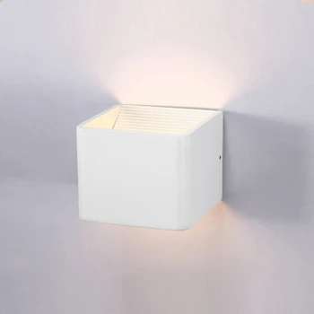 

Wall Lamp Square Aluminum Double Head Bedroom Bedside Lamp Modern Simple Interior LED Hotel project lights