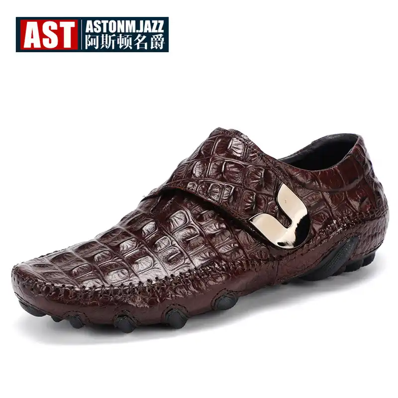 crocodile print loafers