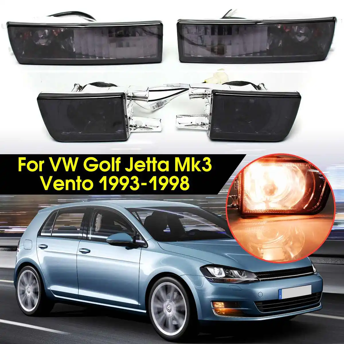 12V 21W Front Smoke Lens Fog Light Signal Light Lamp Brand New For VW Golf for Jetta Mk3
