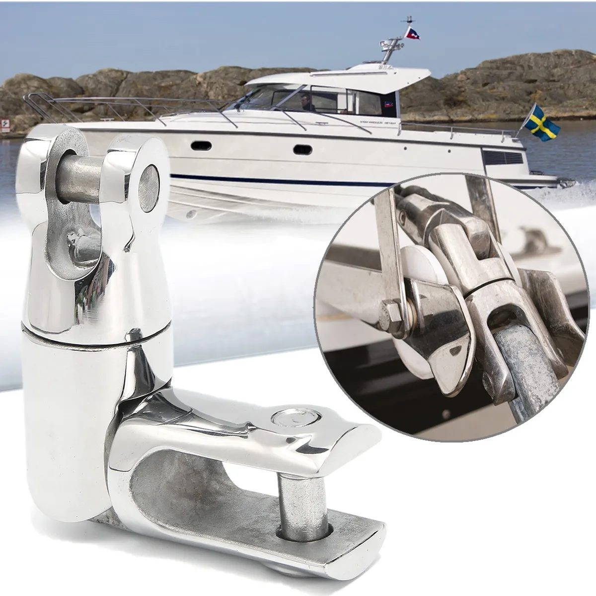

Marine Boat Anchor Swivels Connector 3/8'' to 1/2'' Chain 316 Stainless Steel Working Load 5500 Lbs Resistant Corrosion Durable
