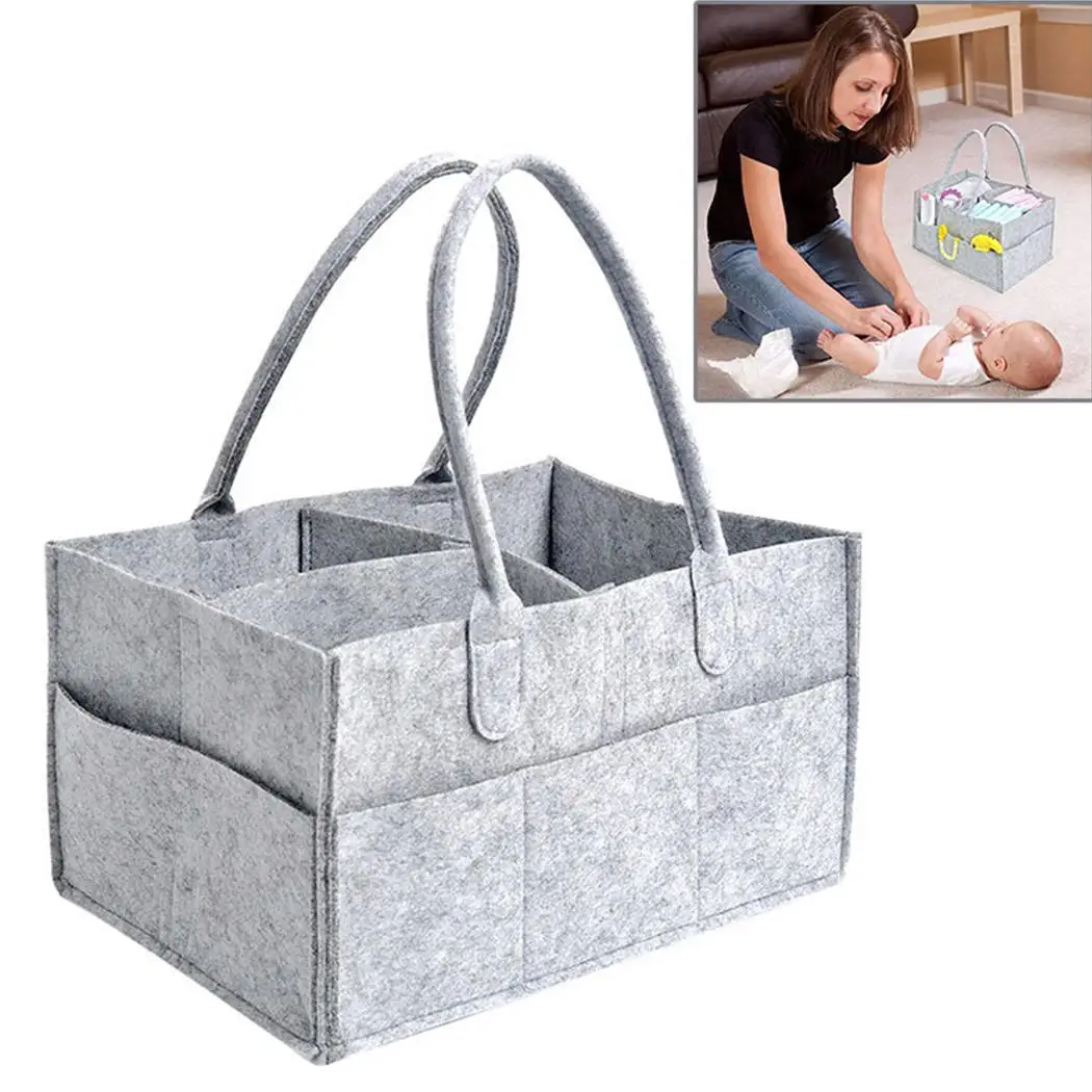 

Baby Diaper Storage Organizer Portable Holder Bag for Changing Table and Car Nursery Essentials Storage bins