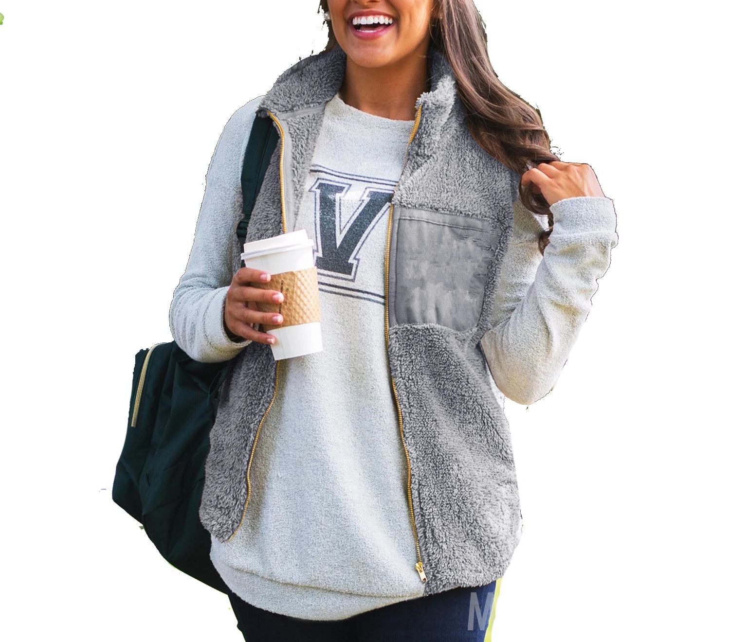 

Womens Vest Winter Warm Outwear Faux Fur Zip Up Sleeveless Jacket Winter Vest Female Slim Vest Women's Windproof Warm Waistcoat