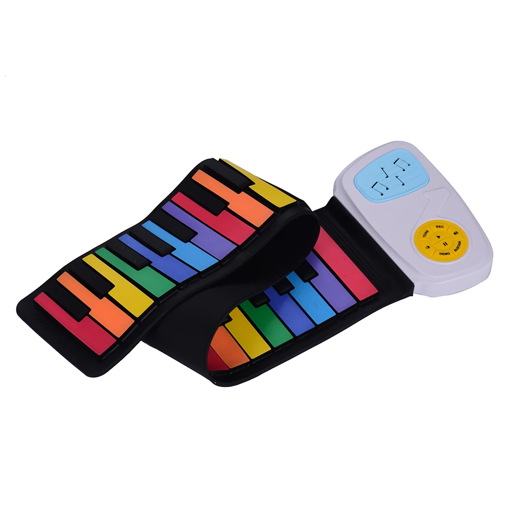 49 клавиш рулон фортепиано Дети электронная клавиатура Цветной силиконовый ключи встроенный динамик музыкальное образование игрушка для детей
