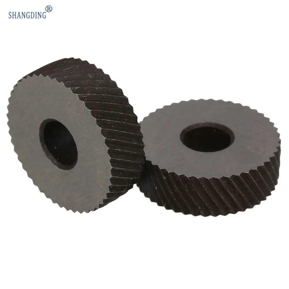 

2pcs High Hardness Knurling Tool Silver Diagonal Wheel Linear Knurl 0.3mm Pitch Alloy
