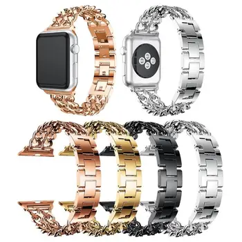 

38/42mm Alloy Watch Strap Watchband Replacement Band Double Folding Clasp Link Bracelet for Apple Watch High Quality Watch Band