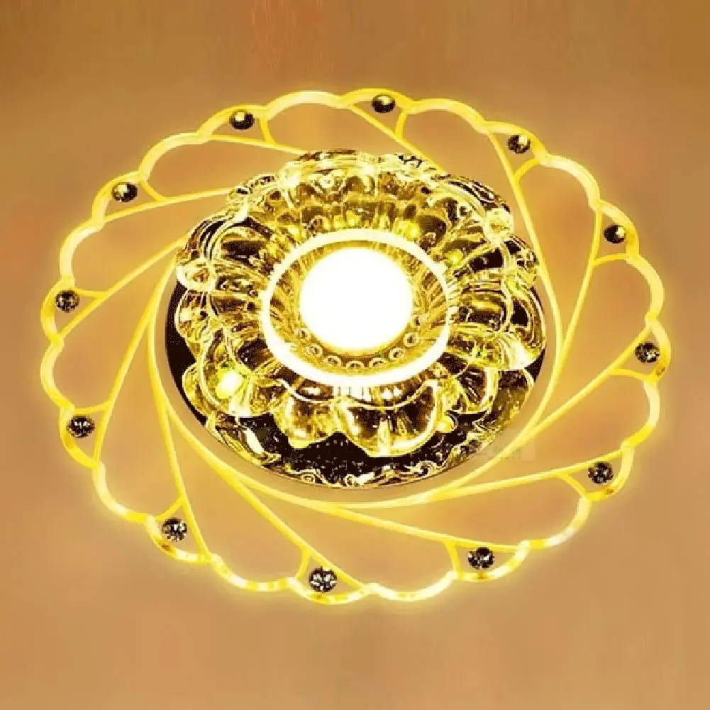 

Modern LED Ceiling Light 3W 20CM Porch Lamp Surface Mount Flush Crystal Lighting Fixture Balcony Corridor Living Room Decoration