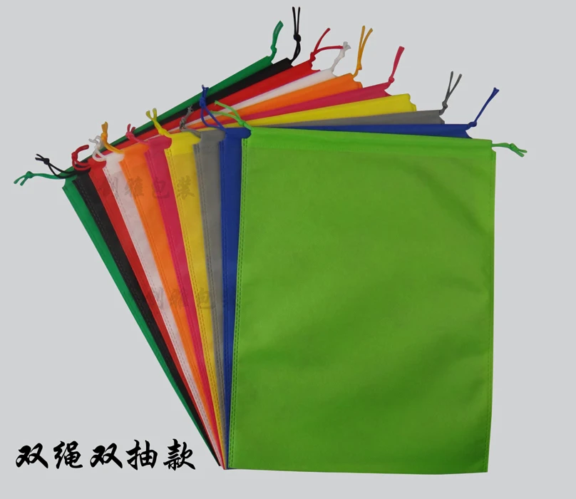 

QSHOIC 50pcs/lot 39cm*30cm drawstring bag non woven sack with rope storage bag document file bag fabric file folder with string