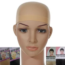 1000 комплектов 2 шт./компл. мода унисекс нейлон лысый парик шапка для волос чулок Лайнер сетка для волос стрейч телесный бежевый использование и мыть легко