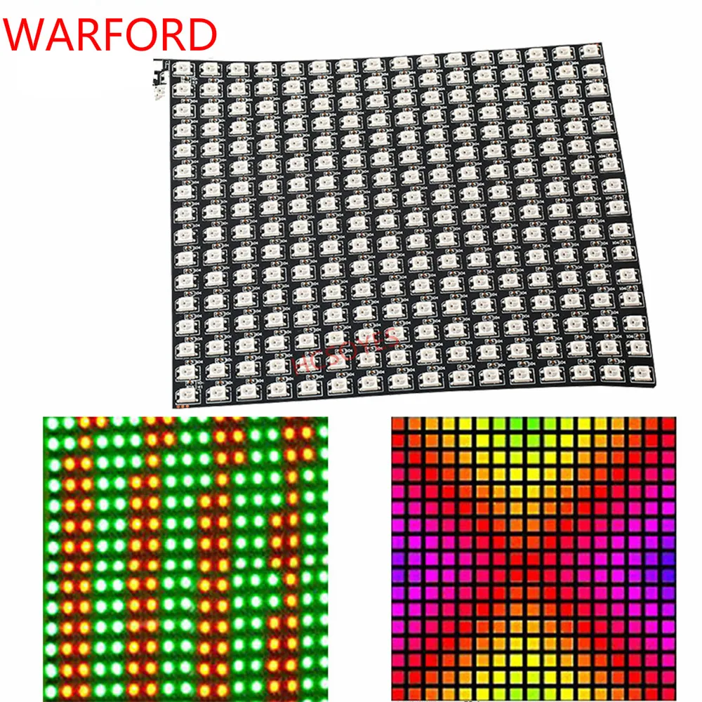 

DC5V 8x8/16x16/32x8 WS2812B led Pixel 2811 ic Individually addressable LED module rgb LED Heatsink Digital Pixels Panel