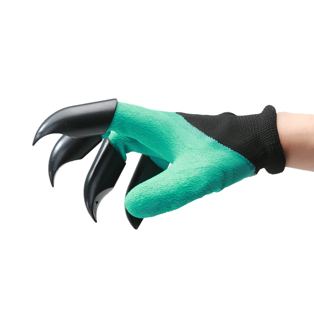1 пара садовых перчаток пластиковые садовые Рабочие резиновые перчатки с 4 когтями быстро легко копать и сажать для копания посадки