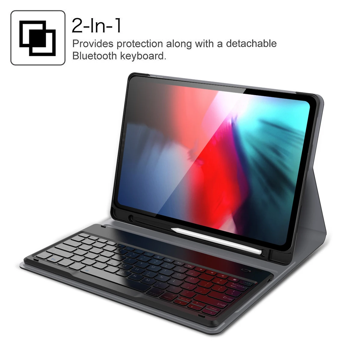 Для iPad Pro 12,9, чехол для планшета с клавиатурой, держатель для карандашей, тканевый кожаный смарт-чехол для iPad Pro 12,9, A1876, A2014, A1895, a1983