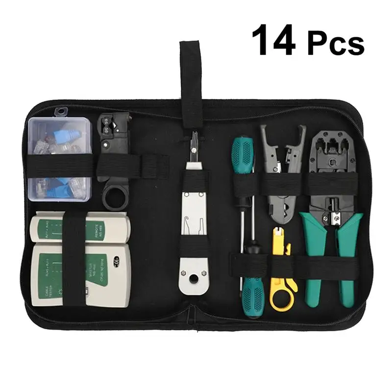 

14PCS/Set Network Line Installation Tool Manual Combination Tool Kit For Installation Fix Repair(No Battery Include)