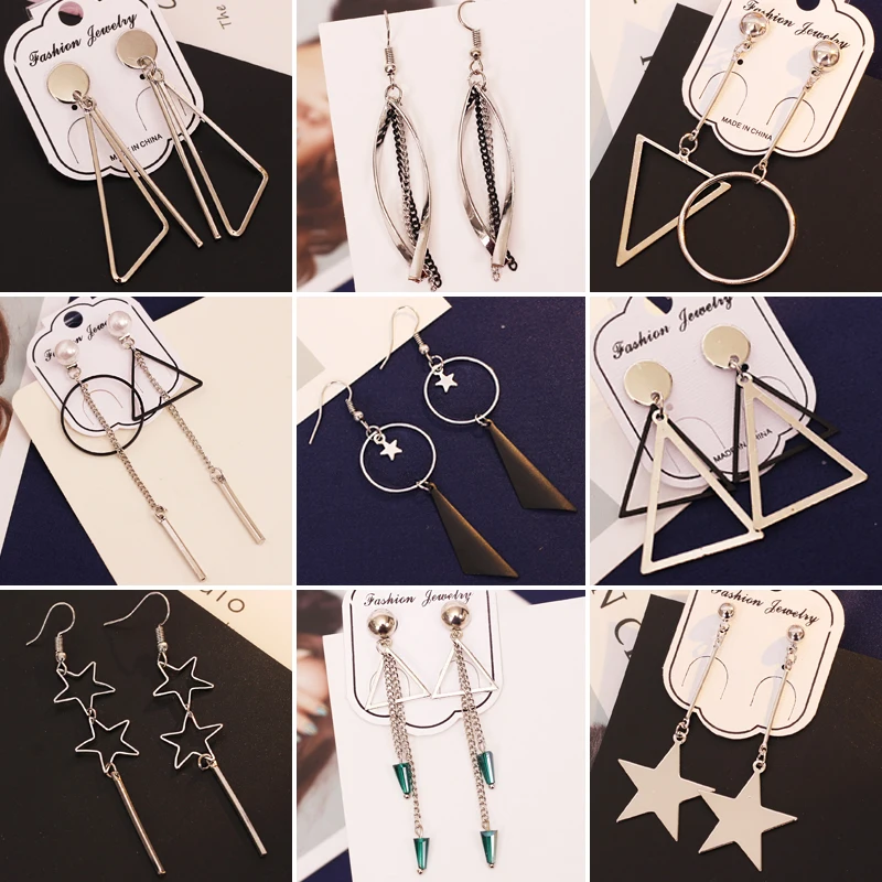 

Korean Fashion Design Geometric Earrings Round/Triangle/Acrylic/Metal Women's Earrings Party Gifts Free Delivery