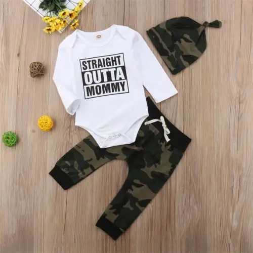Г., фирменная одежда для новорожденных Multitrust топы для маленьких мальчиков, прямые Легинсы-комбинезон, Camoflage, одежда, штаны осенний комплект