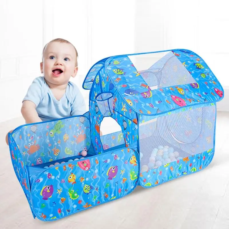 

3pcs/Set Cartoon Ocean Kids Play Tent Tunnel Toy Foldable Portable Children Kids Outdoor Indoor Game House