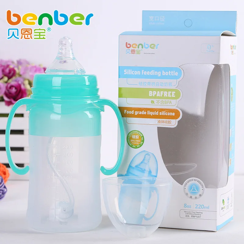 

Gel Width Caliber Bring Handle Automatic Feeding Bottle Defence Fall Defence Flatulence Silica Gel Nipple Feeding Bottle 160ml