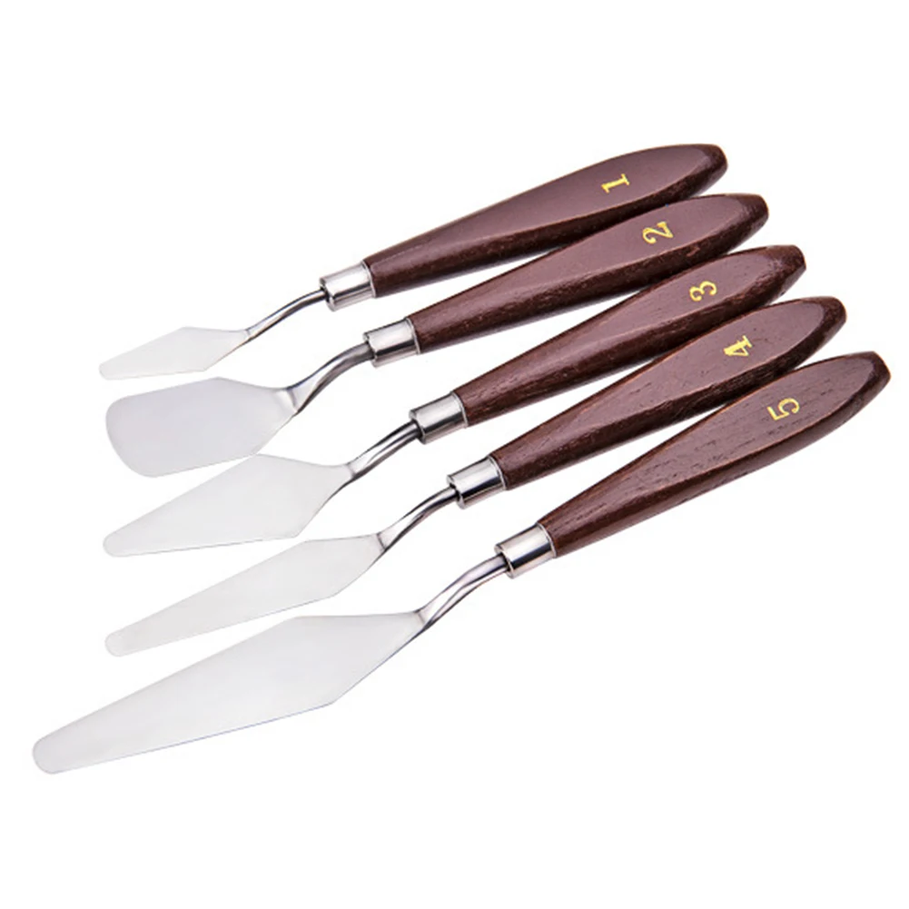 

Palette Scraper Spatula Knives Easy Grip Detail Paint Brush Fine Oil Painting Tool Set Art Blade Watercolor Triangular Handle