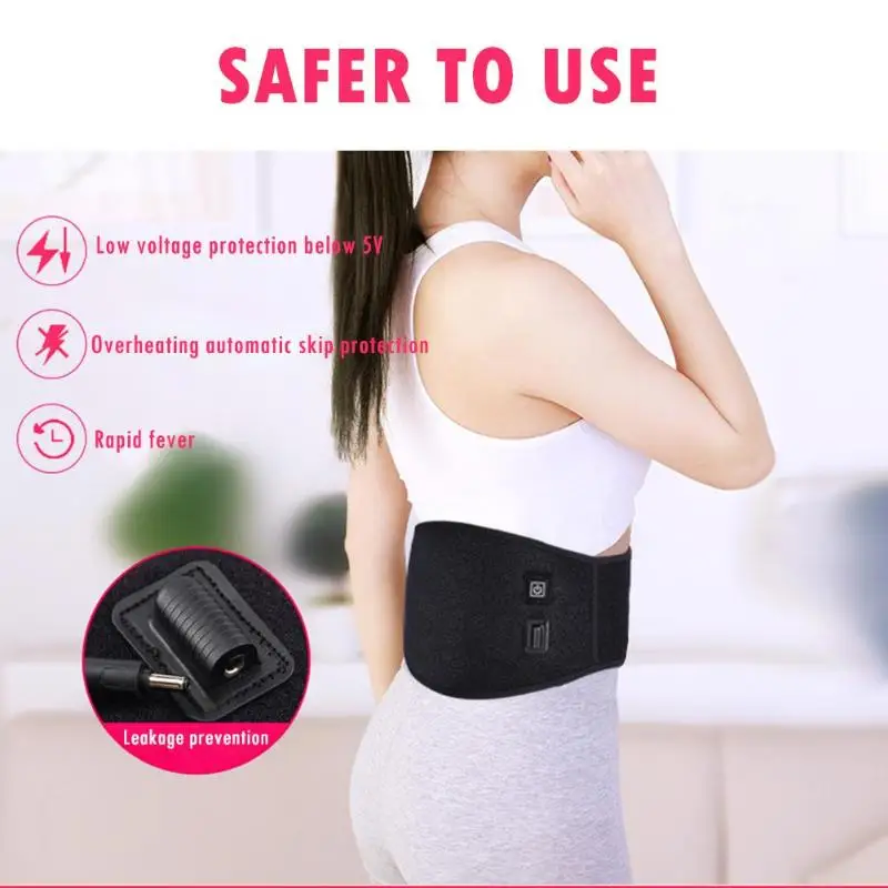 

USB Charge Waist Heating Pad Belt Muscle Back Warmer Lower Back Heat Wrap Support for Pain Relief Muscle Strain Strap HealthCare