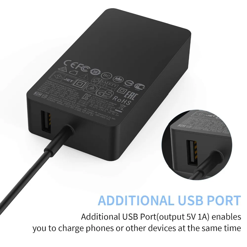 SeenDa 12 V 36 W AC محول اللوحي شاحن ل مايكروسوفت السطح برو 4 برو 3 ل النواة i5 i7 مع USB ميناء الشحن الاتحاد الأوروبي التوصيل SeenDa 12 V 36 W AC محول اللوحي شاحن ل مايكروسوفت السطح برو 4 برو 3 ل النواة i5 i7 مع USB ميناء الشحن الاتحاد الأوروبي التوصيل