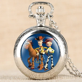 Cartoon Pattern Pocket Watch Movie Theme Toystory Quartz Pocket Watches Pendant Clock With Necklace Chain Support Dropshipping house stark of game of thrones house theme pendant pocket watch with necklace chain best gift for fans of american drama
