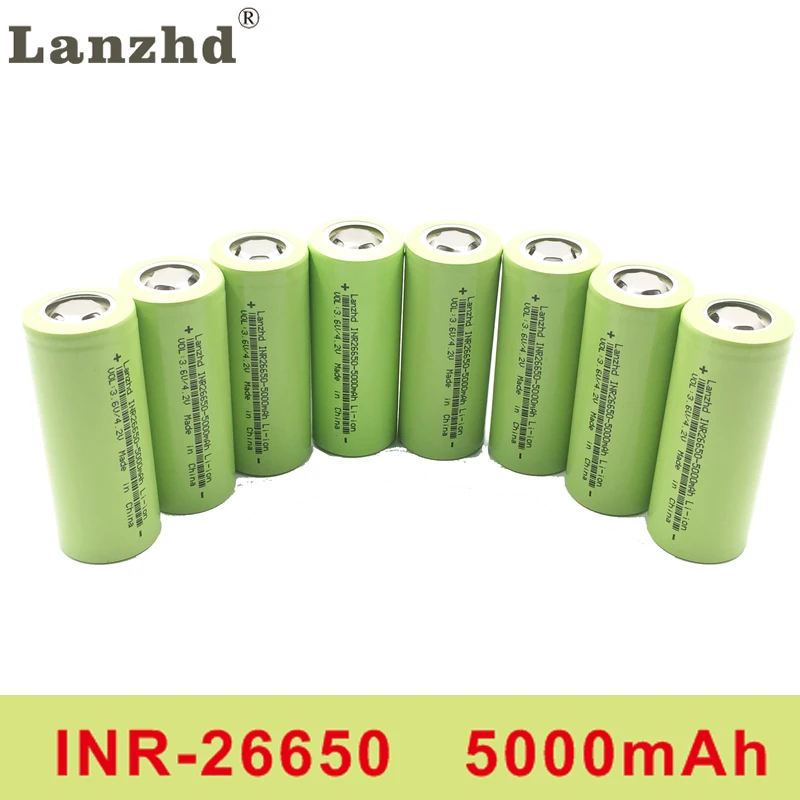 

8PCS INR26650 battery 26650 rechargeable battery 26650 lithium battery 3.7V 5000mA 50A 26650 Suitable for flashlight