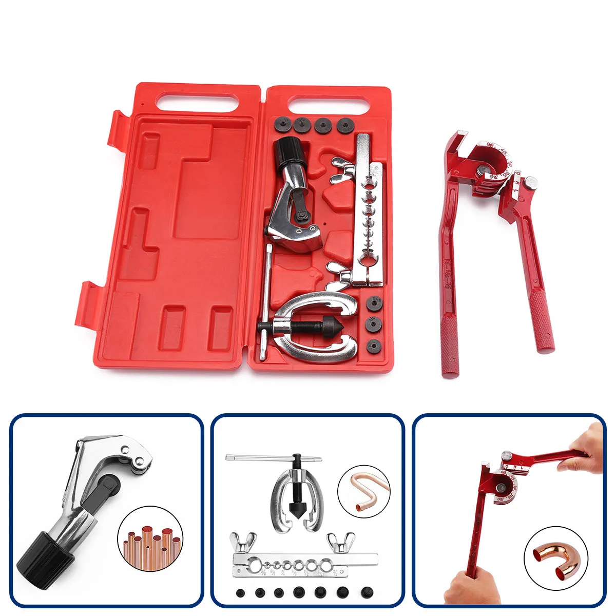 

New Car Disassembly Repair Tubing Bender Tool Set Car Repair Combination Suit With Holder Splint Cutting Knife Adapters Tools