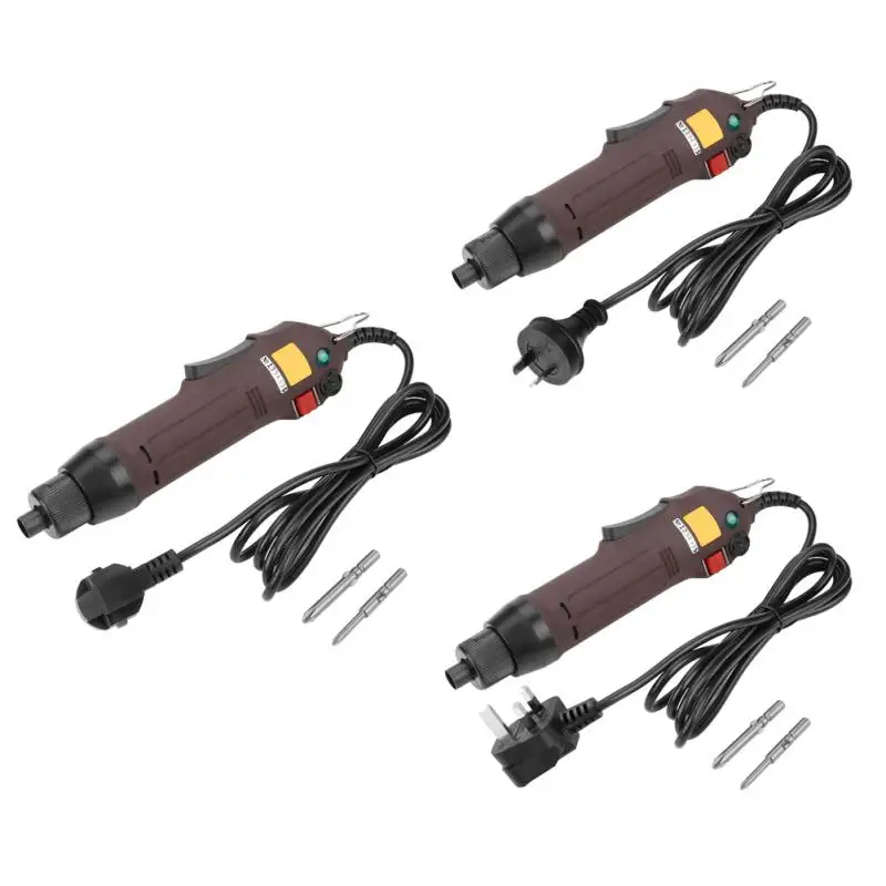 220V Handheld Straight Shank Electric Screwdriver with 2 Bits Practical Power Tools Set AU UK EU