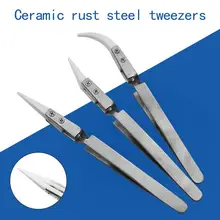 Stainless Steel Ceramic Tweezers Antimagnetic Acid Proof Precision Clamping Tweezers Contrast Ceramic Tweezers Conical Elbow Stainless Steel Ceramic Tweezers Antimagnetic Acid Proof Precision Clamping Tweezers Contrast Ceramic Tweezers Conical Elbow
