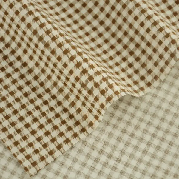 Хлопчатобумажные ткани швейная одежда домашний текстиль с принтом светло-коричневого и белого цвета в клетку Лоскутная предварительно вырезанная ткань для вышивания кукол платье